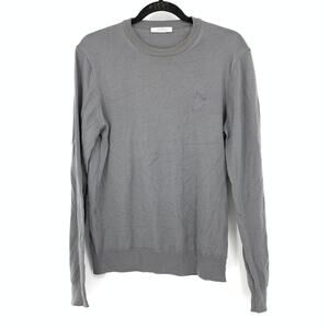 Versace Collection Sweater Men's Size Medium Crew Neck Long Sleeve Gray Wool